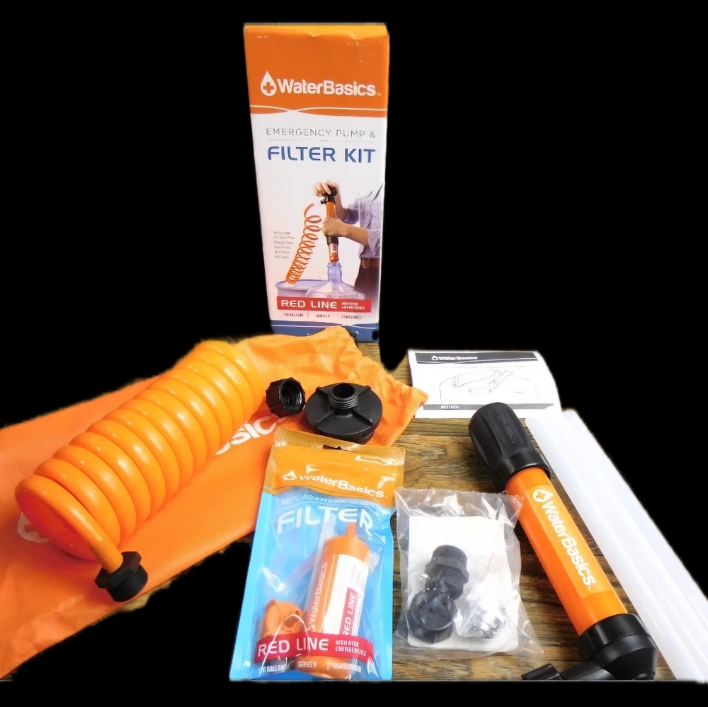 WaterBasics Emergency Pump and Filter Kit for Stored Water